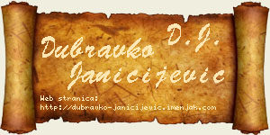 Dubravko Janičijević vizit kartica